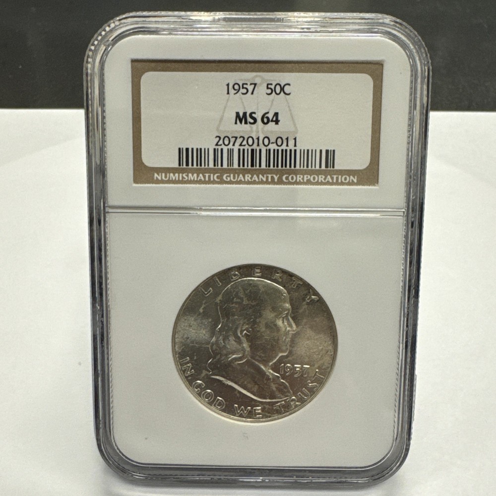 1957 Franklin Silver Half Dollar NGC MS64 BU Uncirculated.