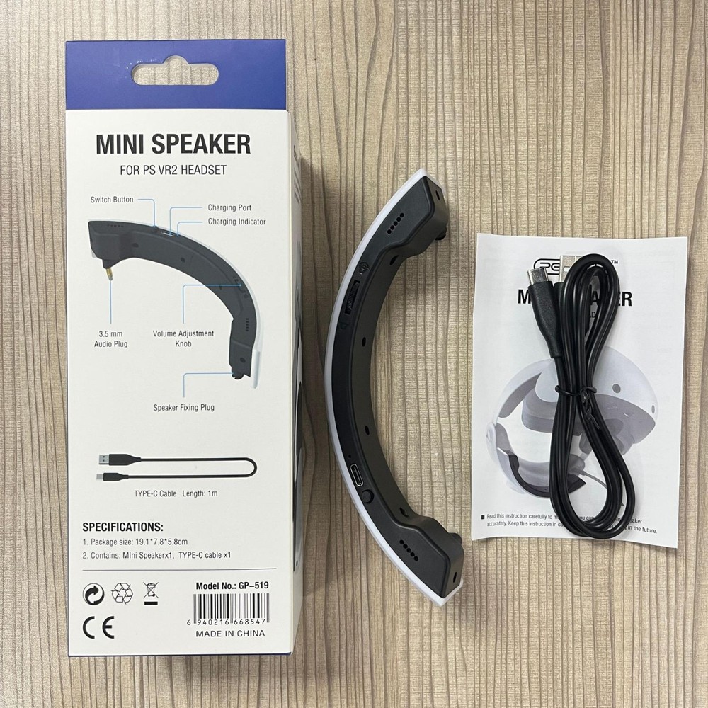 For PS5 VR2 Headset Stereo External Amplifier Speaker Accessories Type-C Charge