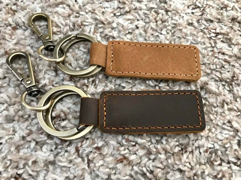 Personalized Keychain, Customized Leather Keychain