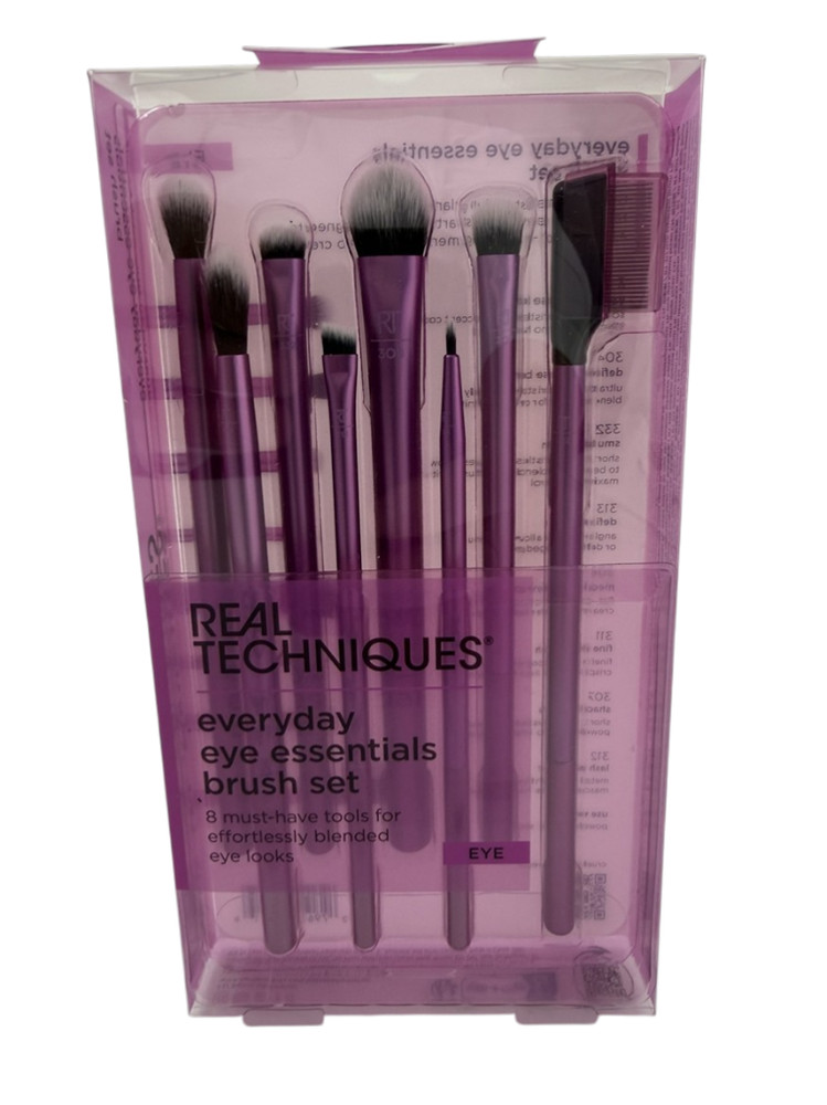 8 pc Real Techniques NEW Everyday EYE Essentials Makeup Brush Tools Set