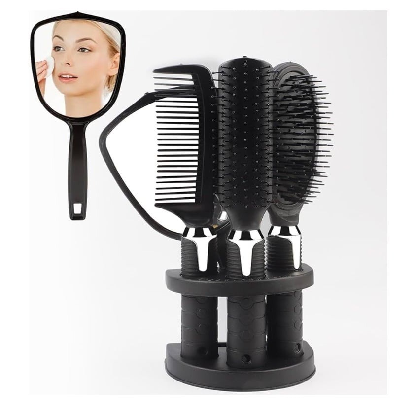 5pcs Pieces Detangling Styling Comb Set & Base
