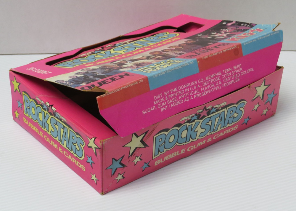 KISS DONRUSS ROCK STARS EMPTY BOX + 2 SEALED PACKS AUCOIN 1979