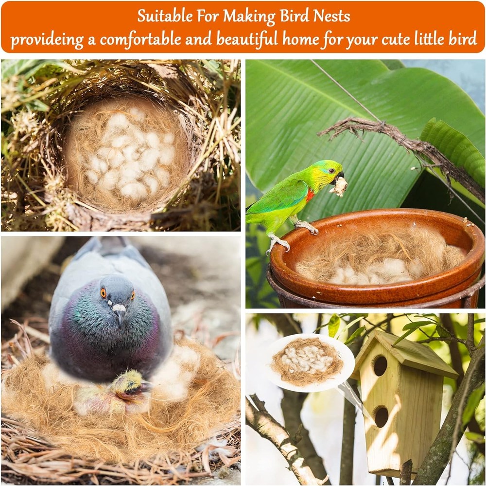Sukh 2 Pack Bird Nesting Material - Nests Bedding Hummingbird White-1