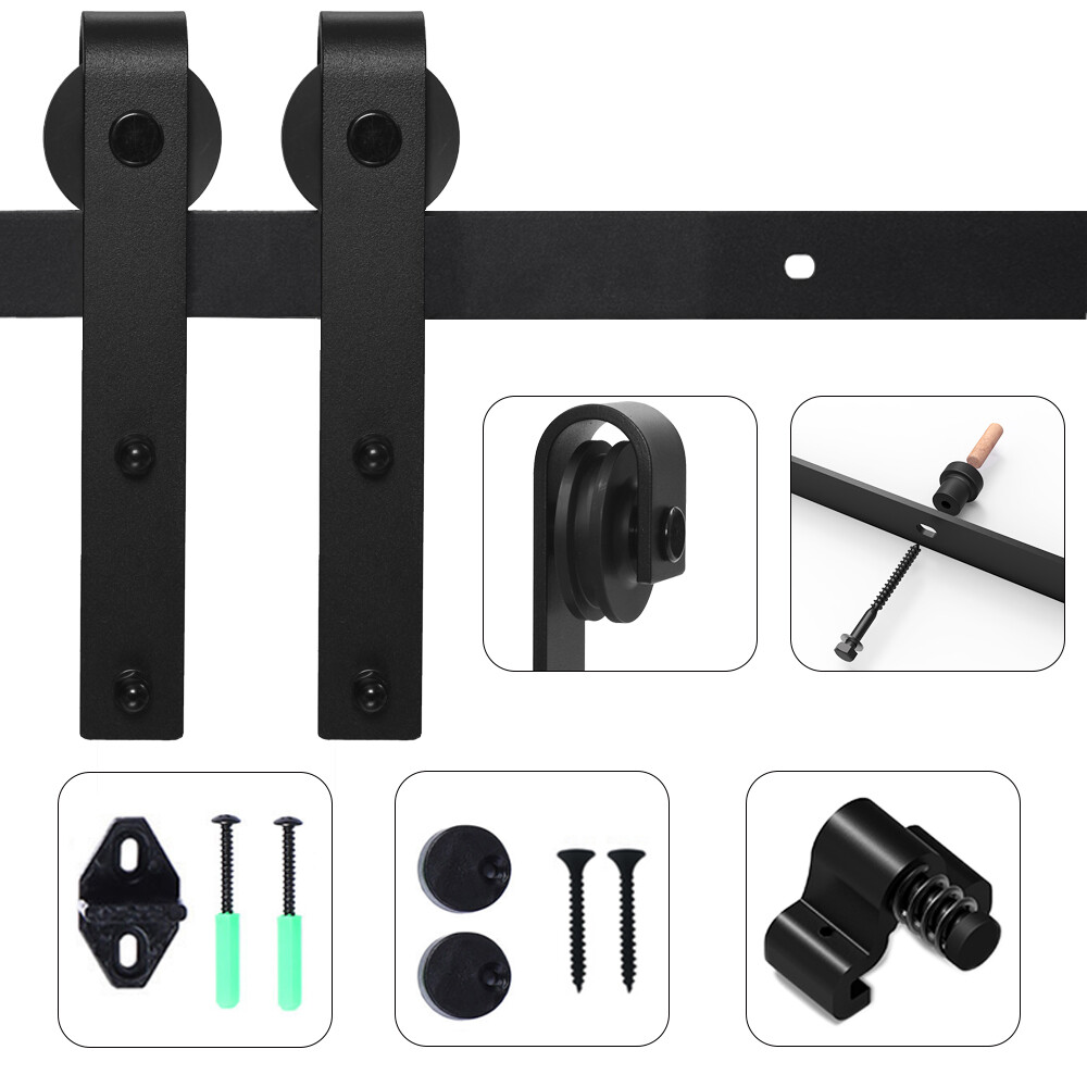 4-20FT Sliding Barn Door Hardware Closet Track Kit for Single/Double/Bypass Door