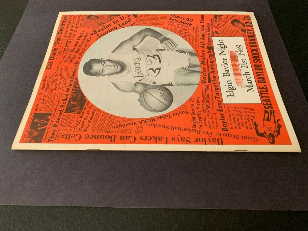 Elgin Baylor Night Program March 21st 1969 23 Pages EX
