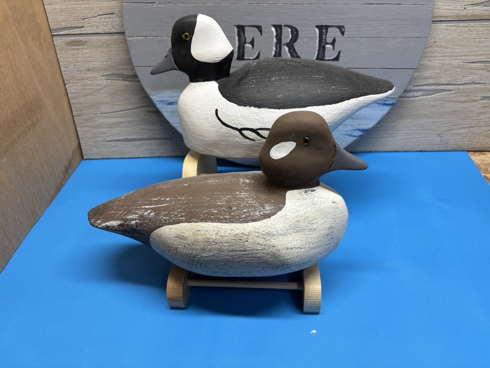 Pair Bufflehead Decoys Hand Carved