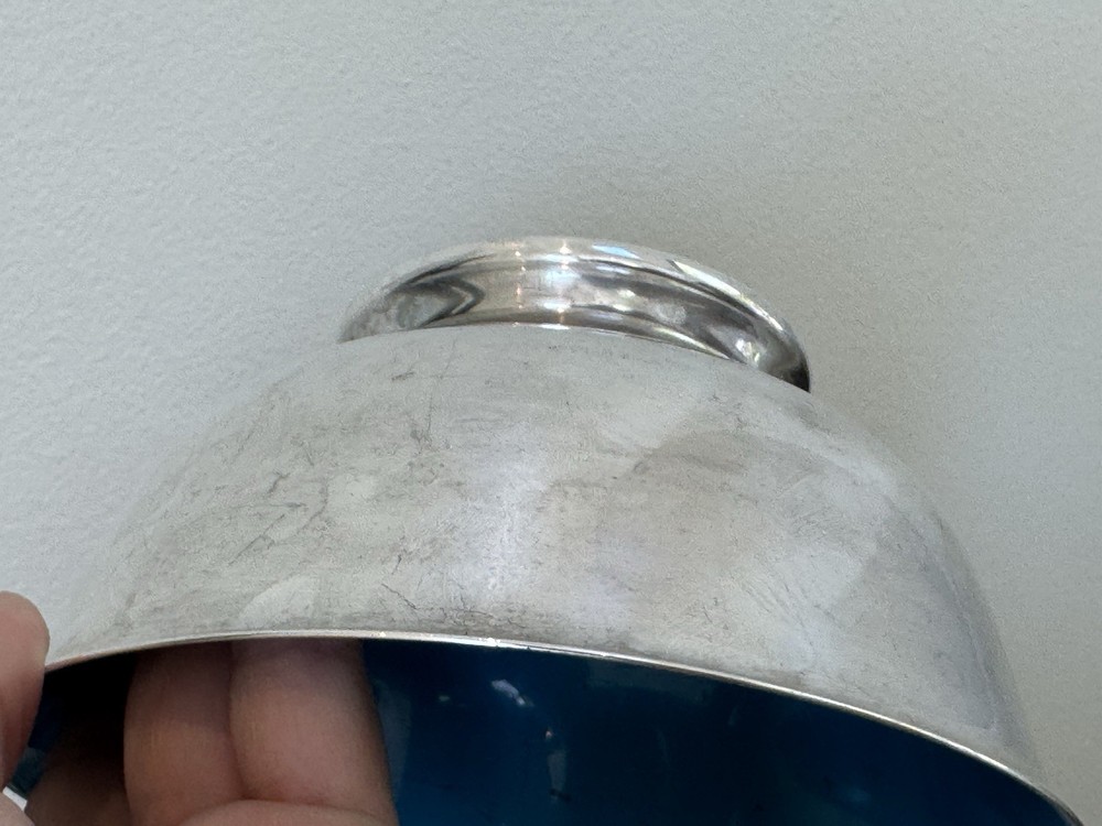 Reed & Barton 1120 Silver Plated Bowl Blue Interior 6 Inch