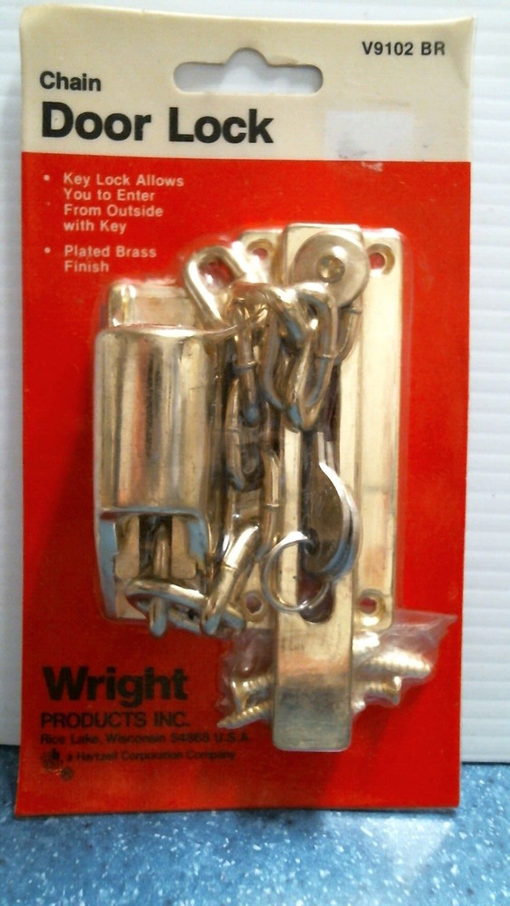 Wright Products Chain Door Lock  (V9102 BR)  FS