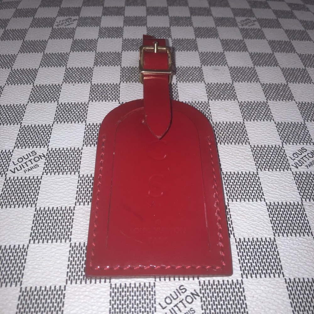 Louis Vuitton Large glassy Red W/Gold Hardware W/ Initials ( C S ).