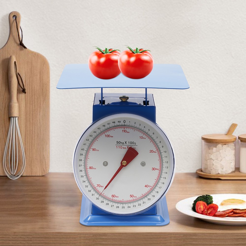 110-LBS Heavy Duty Mechanical Kitchen Scale with Large Dial & Durable Design