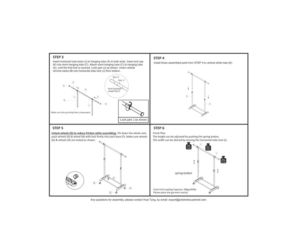 Mainstays Adjustable Rolling Garment Rack w/ Wheels Chrome White Heavy Duty