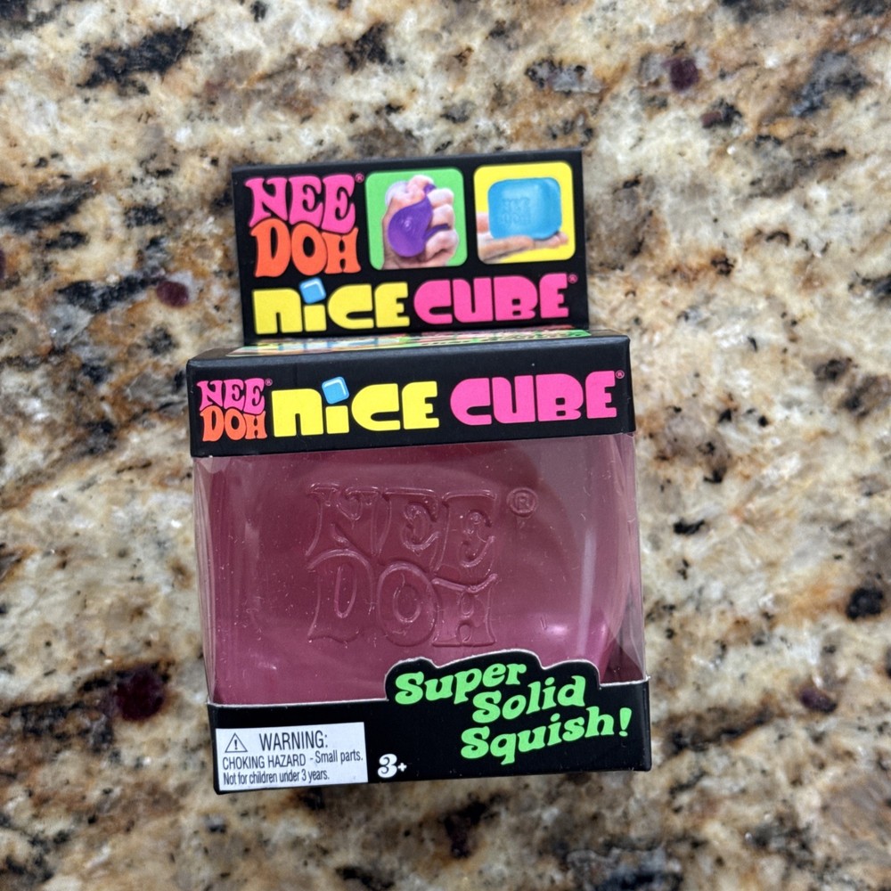 NeeDoh Nee Doh Nice Cube Super Solid Squish Pink Squeezable 100% Authentic