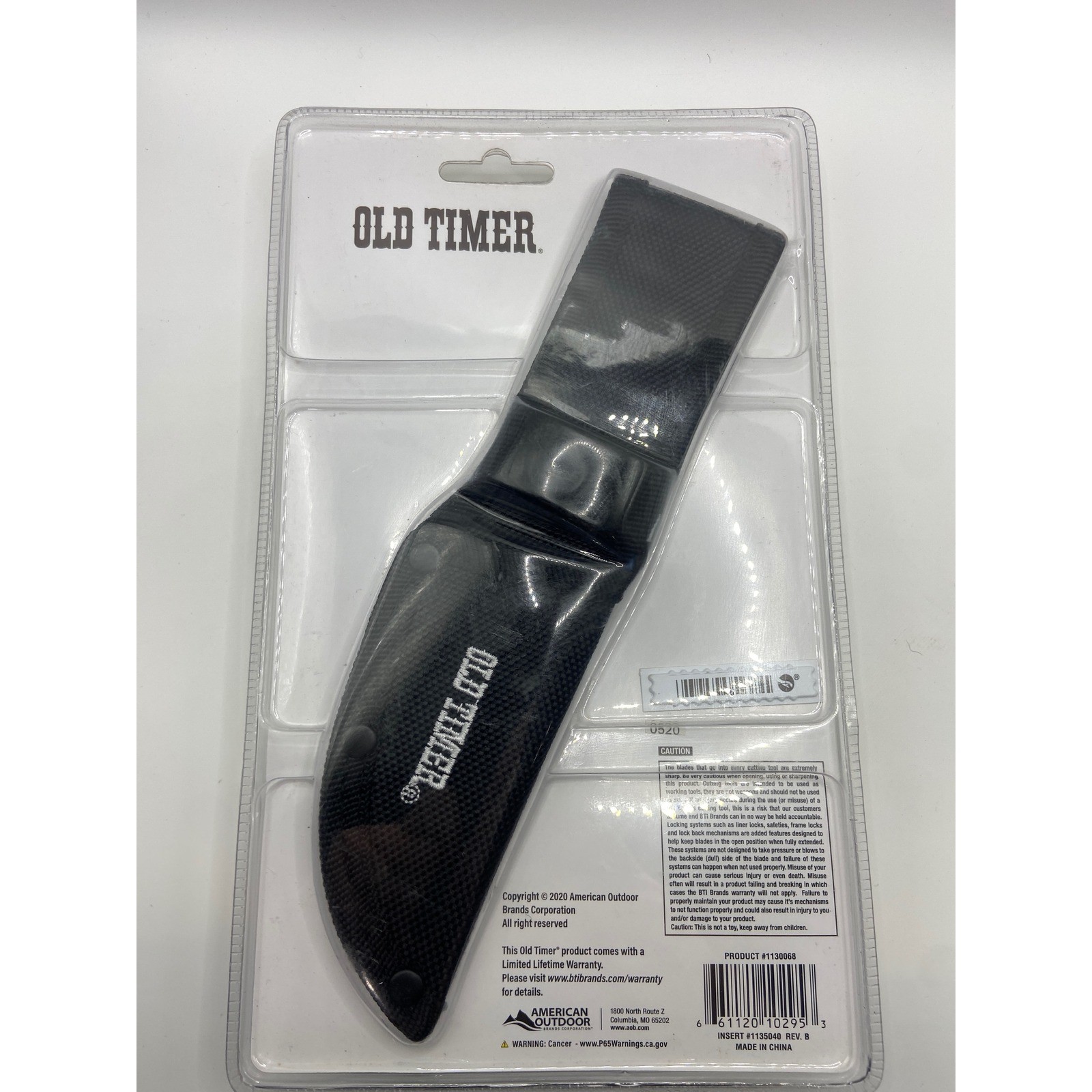 Old Timer Fixed Blade and Folding Knife Set with Sheath Satin Finished Blades