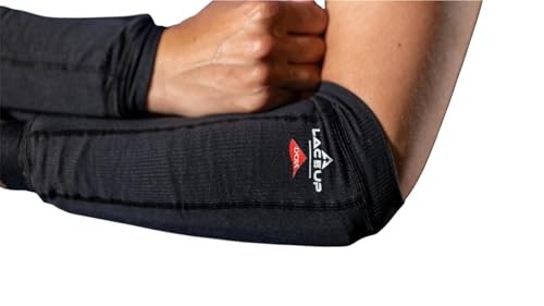 Weighted Compression Arm Sleeves 1lb Each Powered by Lycra Small/Medium Black