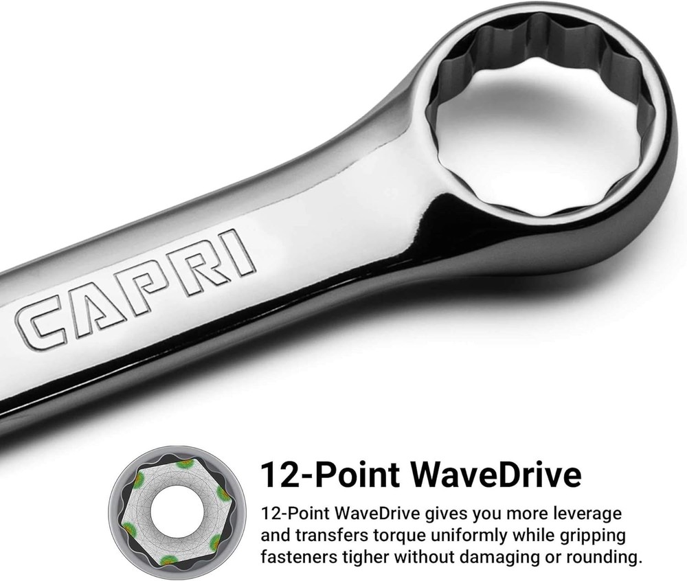 Precision 10mm Combination Wrench - 12 Point with Offset for Knuckle Clearance