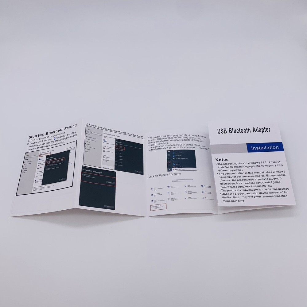 Bluetooth USB 5.0 Adapter Dual Mode 20m Desktop Mobile Laptop Headset - Open Box