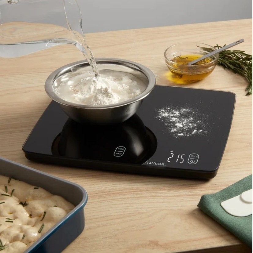 Taylor Waterproof Digital Kitchen Scale 30 lb Capacity Expanded Platform – New