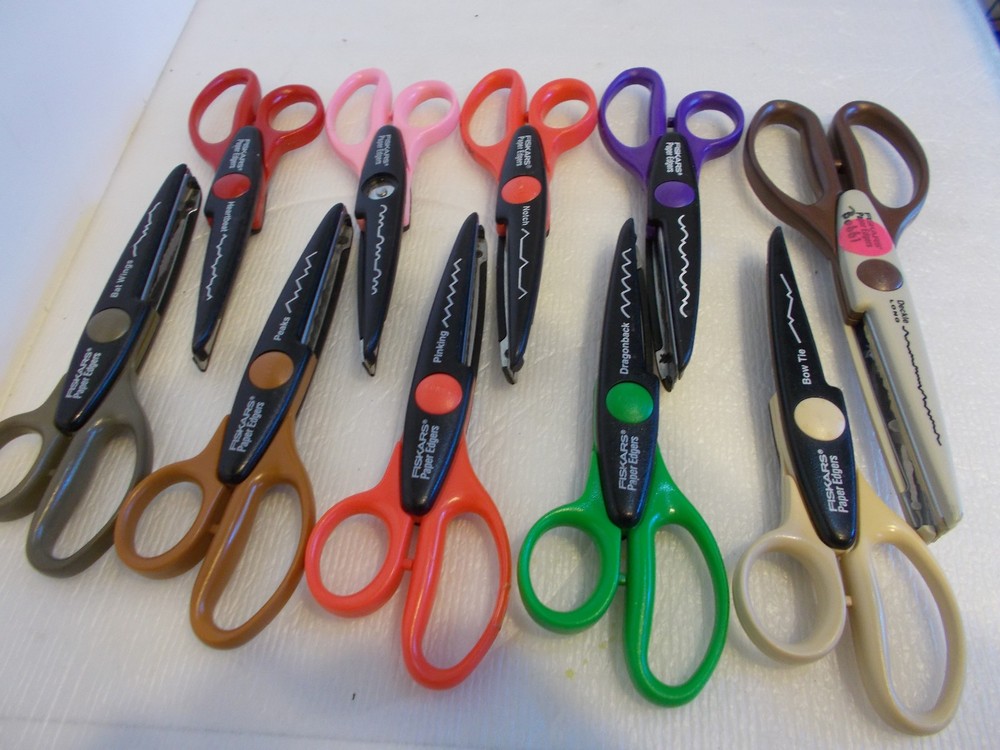 Fiskars Paper Edgers Scissors Various Patterns (see description) Set Of 10 (E-3)