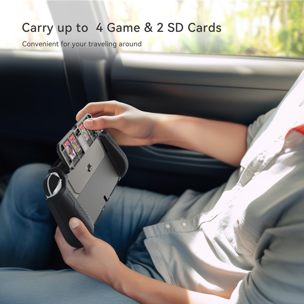 Switch OLED Case with Flip Game Storage, KIWIHOME Dockable OLED, Black