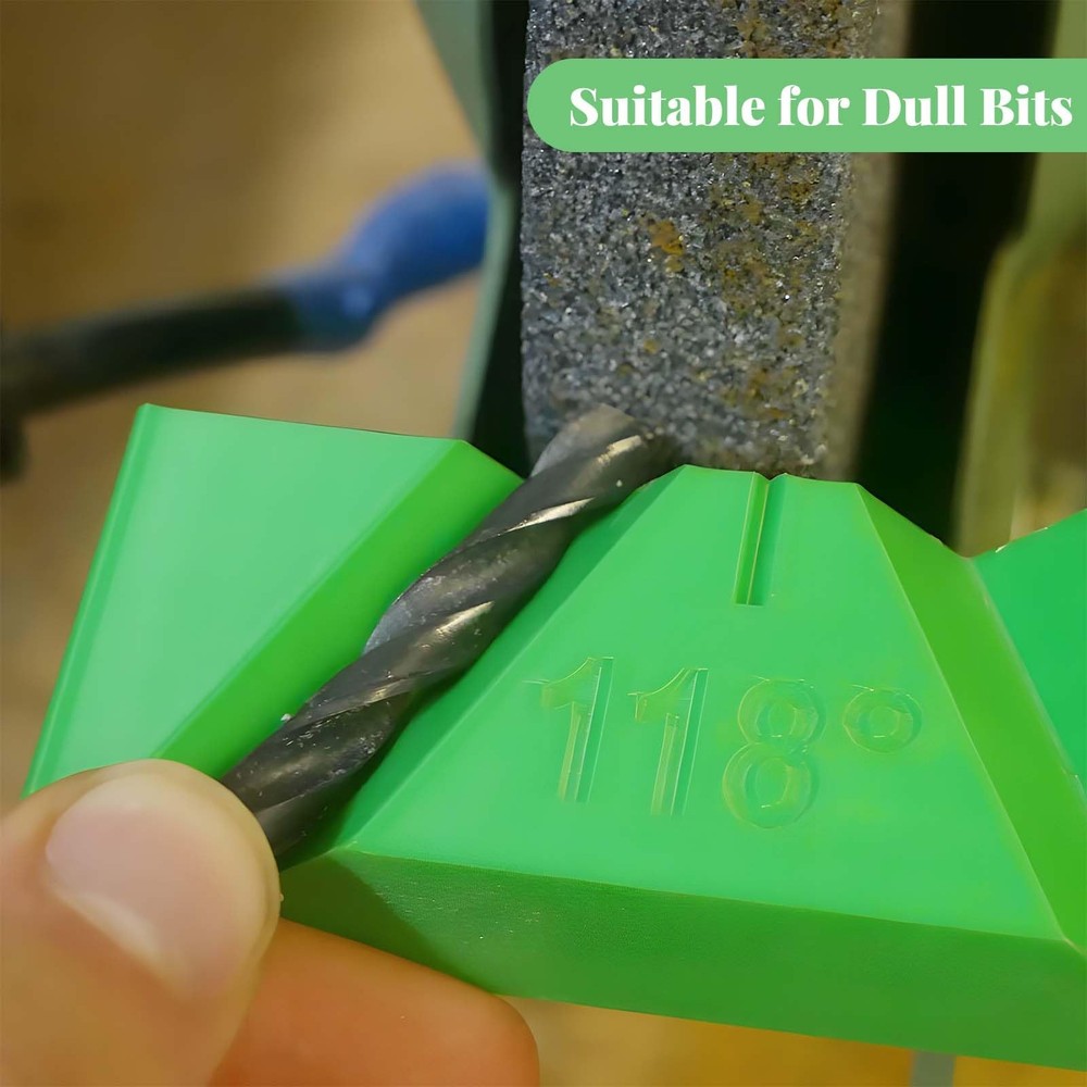 3 Sets Drill Bit Sharpener Guide Jig, 3D Printed Tool for Bench Medium, Green