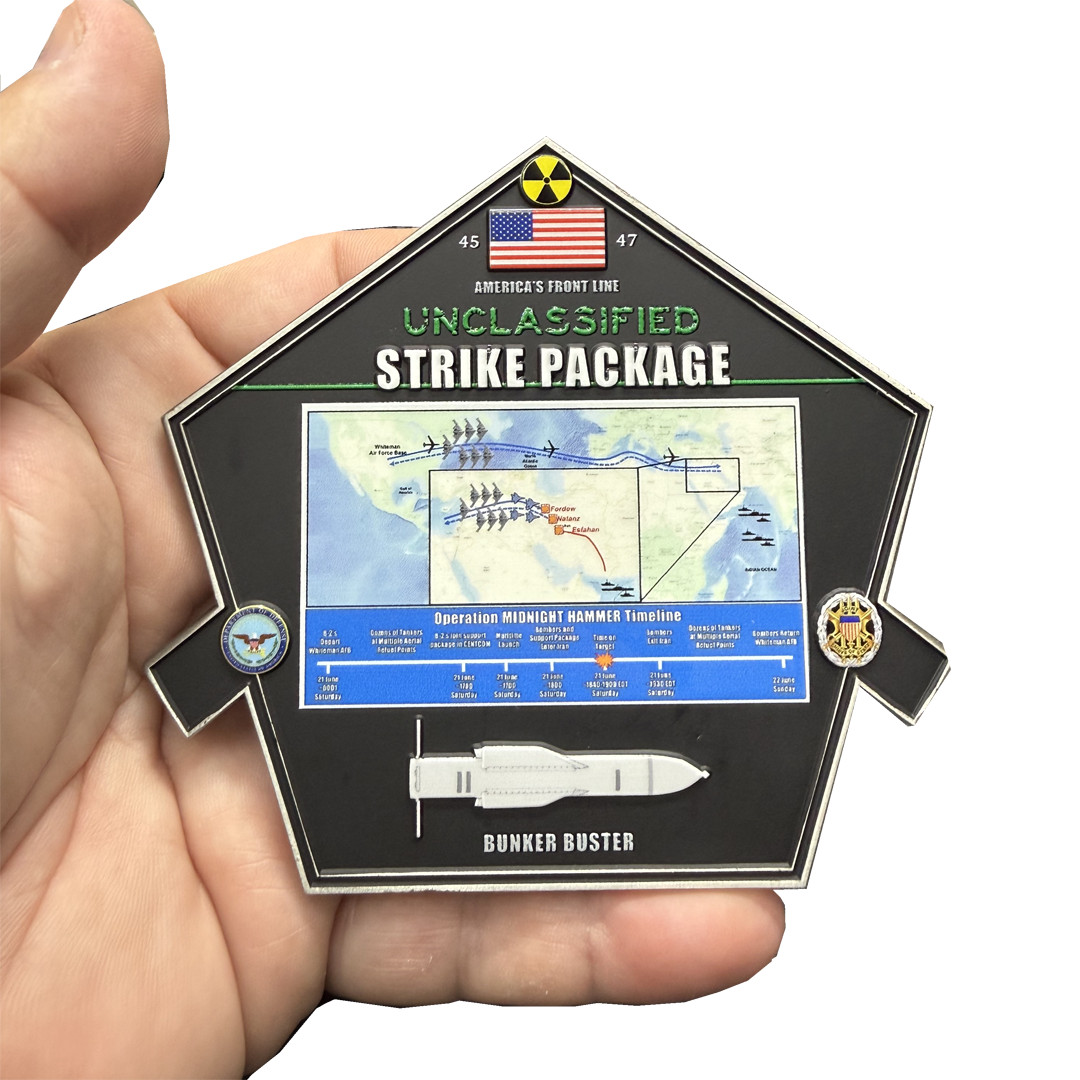 CL-ZZ Midnight Hammer Challenge Coin Honoring Pete Hegseth B-52 Bunker Buster St
