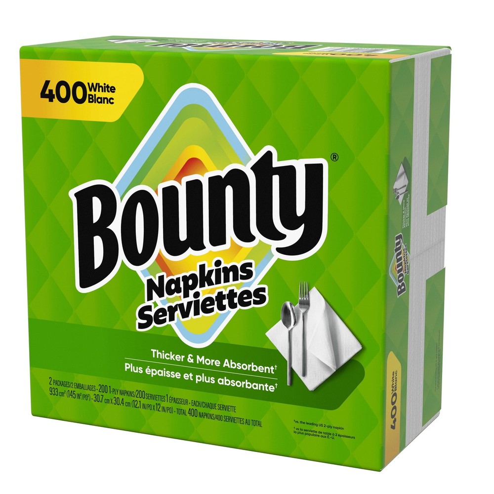 Paper Napkins, White, 400 Count