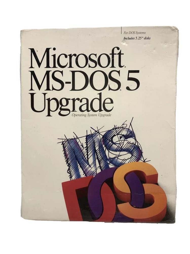 Microsoft MS-DOS 5 Upgrade PC 5.25" Floppy Factory Sealed Software