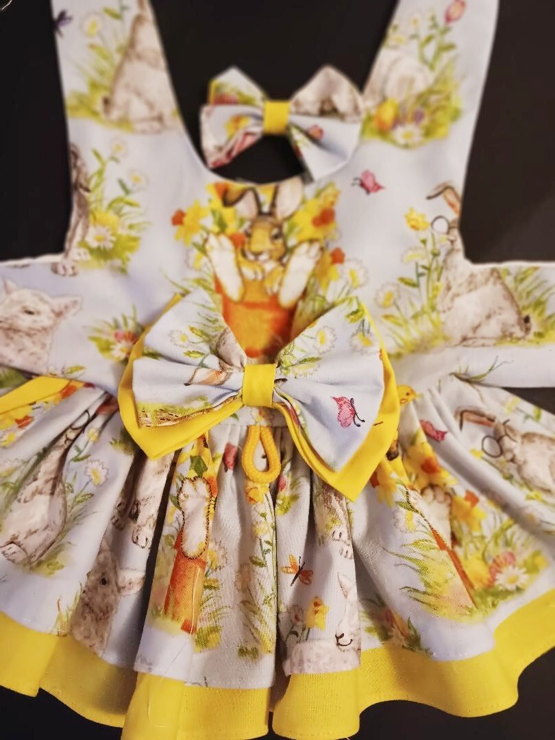 DOG HARNESS DRESS SUMMER BUNNY NEW HANDMADE FREE SHIPPING