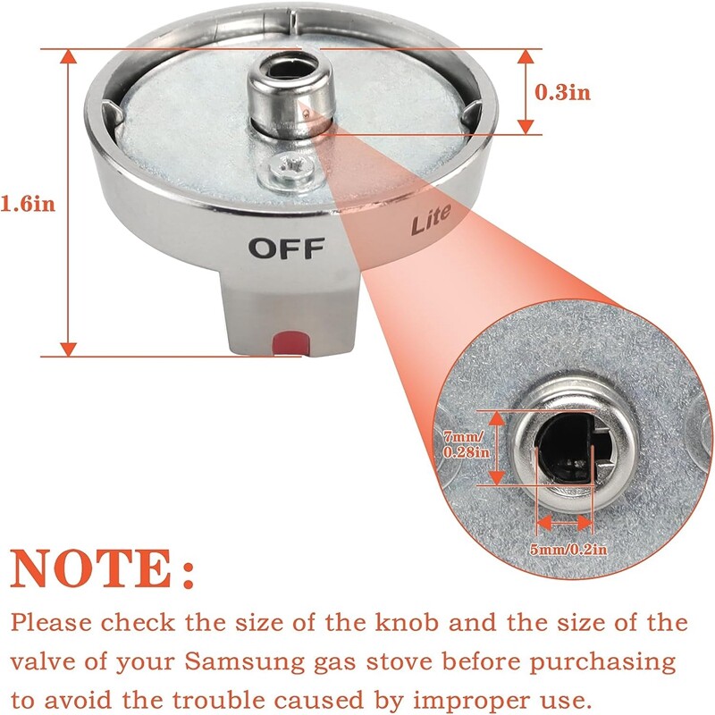 5 Pcs DG64-00473A Gas Knobs "Original OEM" For Samsung Range stove Burner Knobs