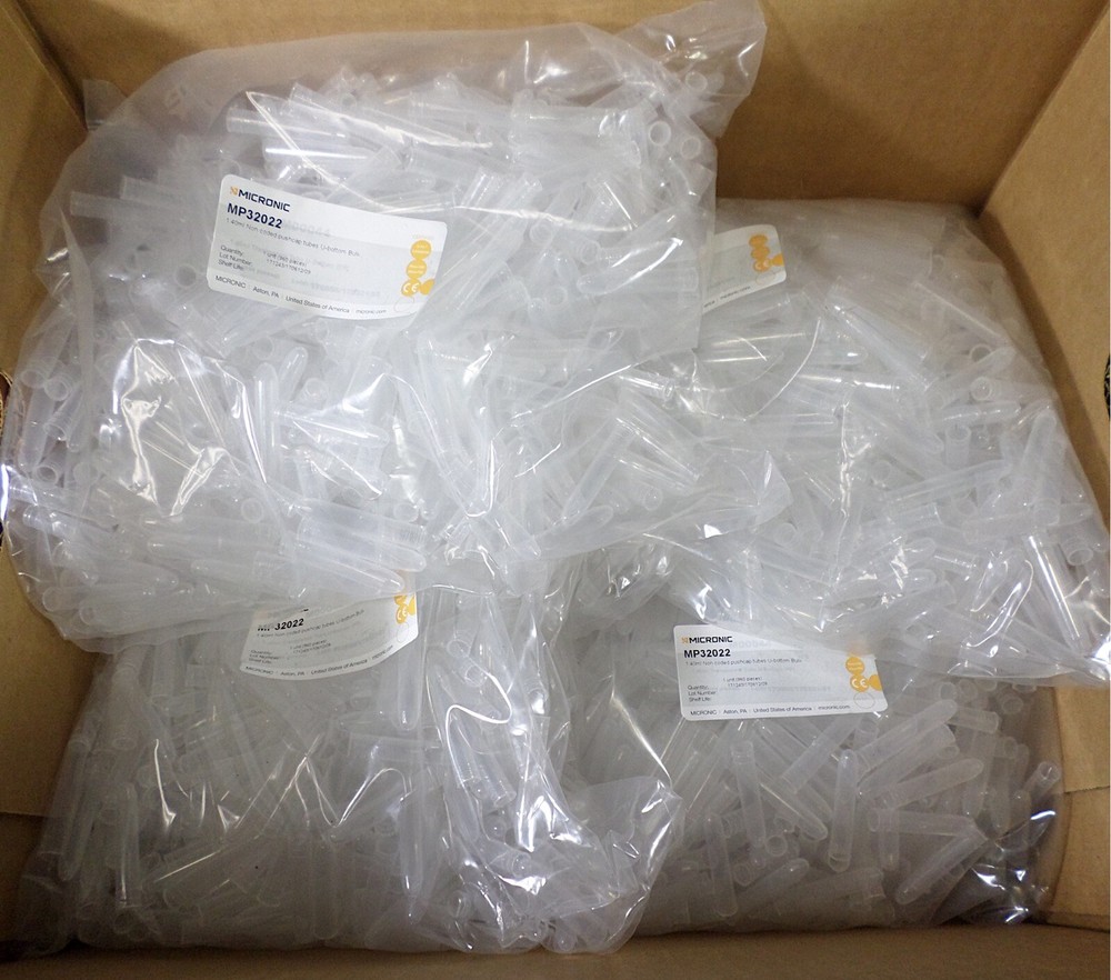 MICRONIC 1.4mL PP U-Bottom Sample Storage Pushcap Test Tubes MP32022 (3840/Case)