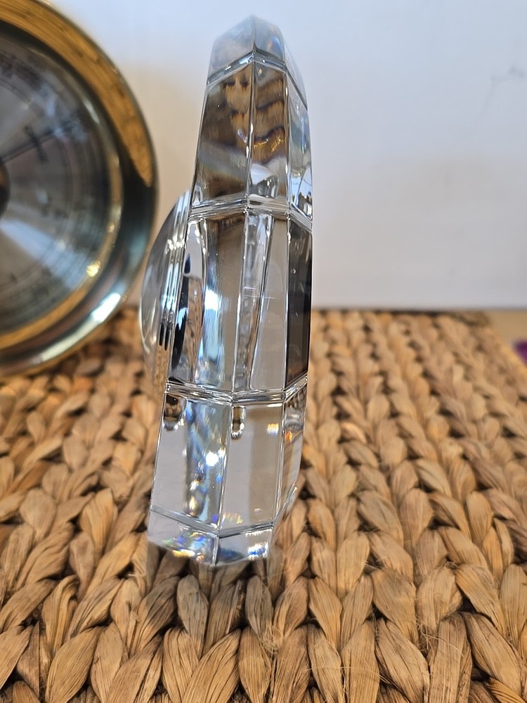 LENOX Ovations Moonlight Large Round LED Crystal Clock 6.5" Diameter Excellent!