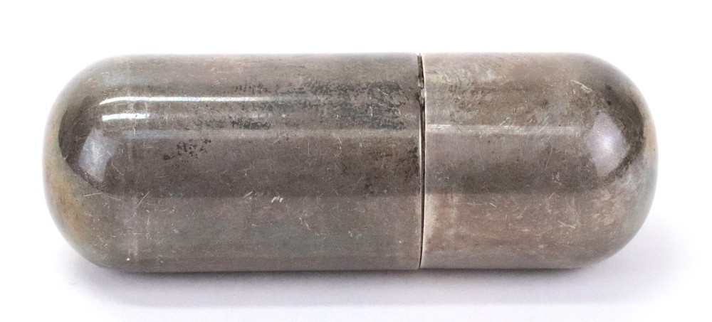 Vintage Napier Sterling Silver Capsule Case with Thread Spool