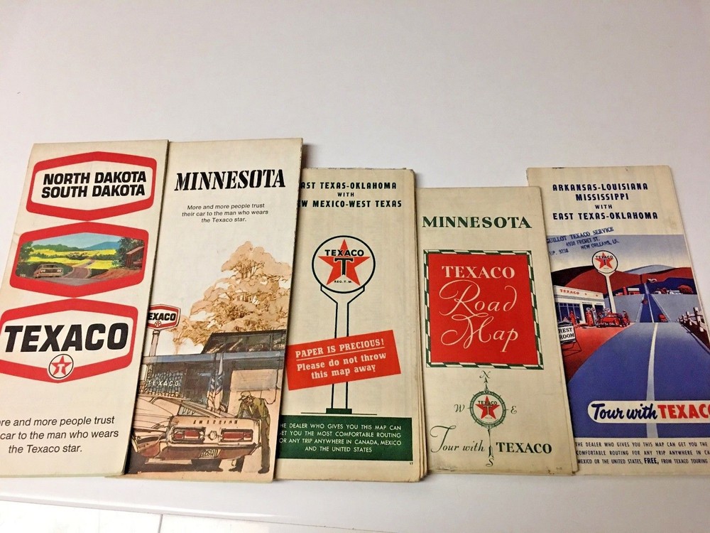 TEXACO MAPS LOT OF 5