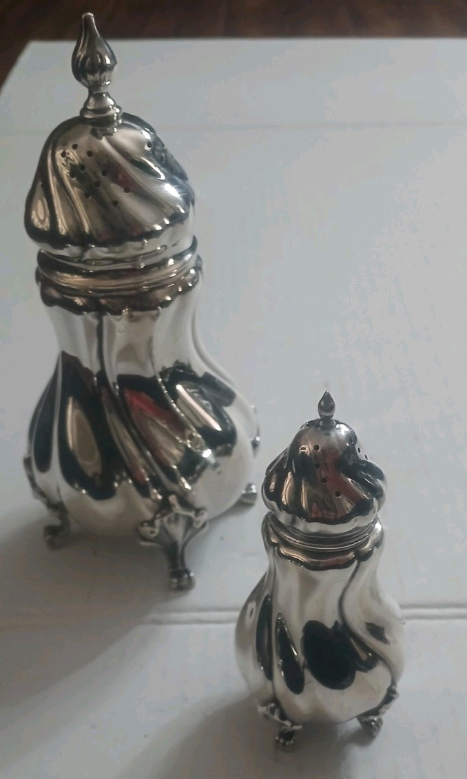 Vintage German 830 Silver Pair of Shakers Signed Deyhle Gebruder