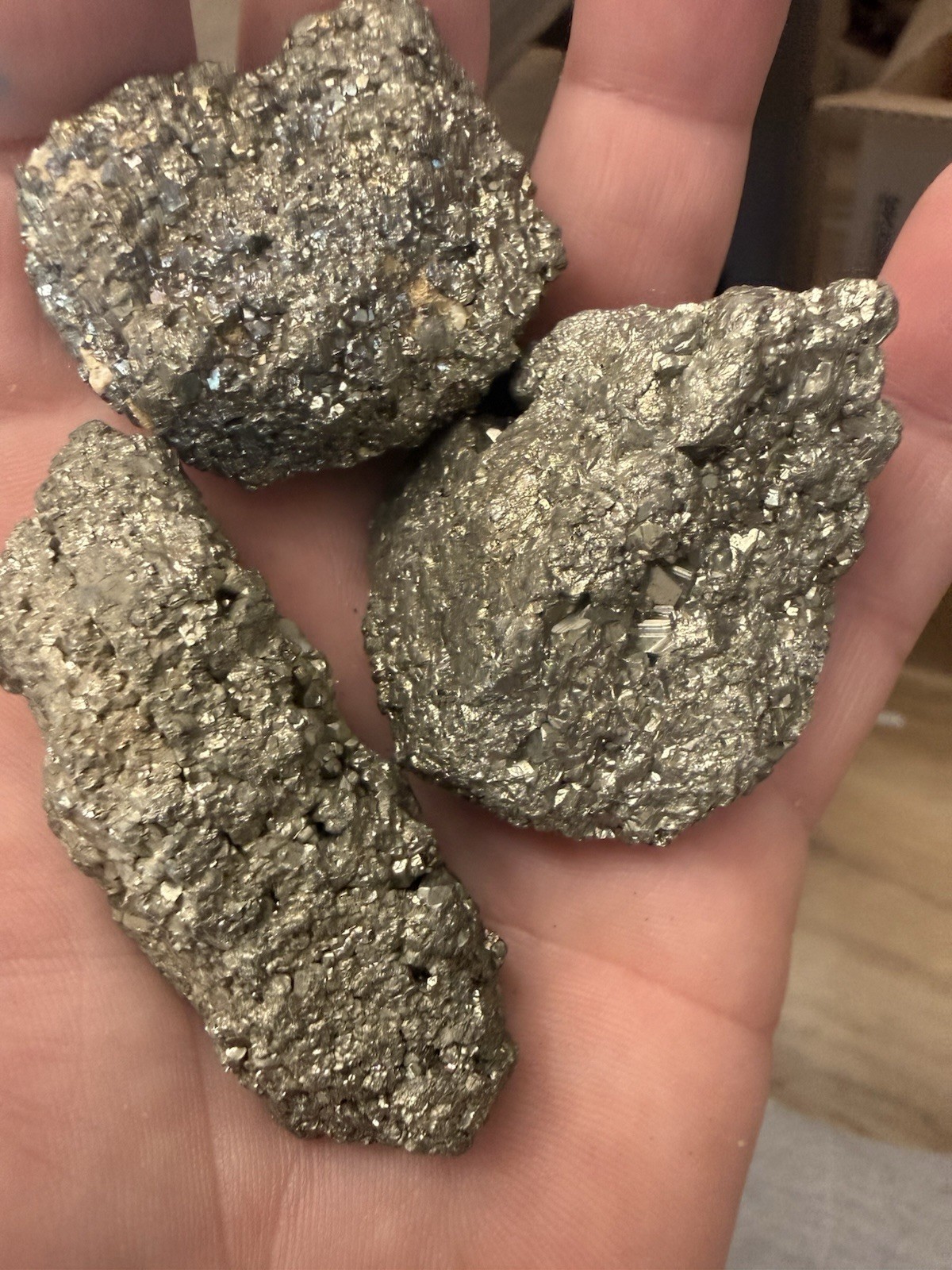 almost 1lb mixed pyrite cubes limonite after pyrite lot 2