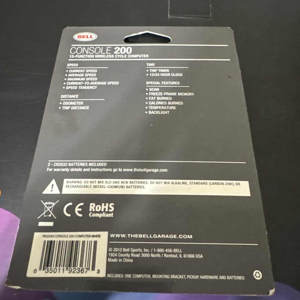 Bell Console 200 15-function Wireless Bike Cycle Computer New