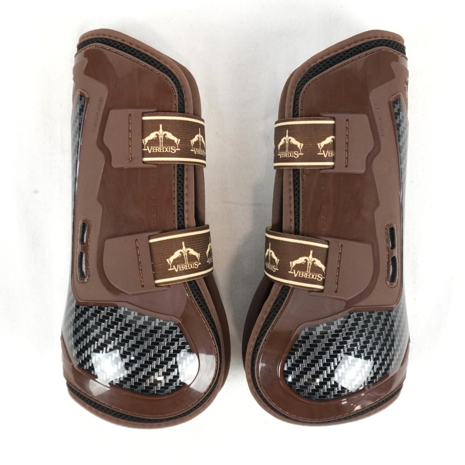 Veredus Carbon Gel Absolute by Ehning Front Tendon Horse Boots In Brown Size M