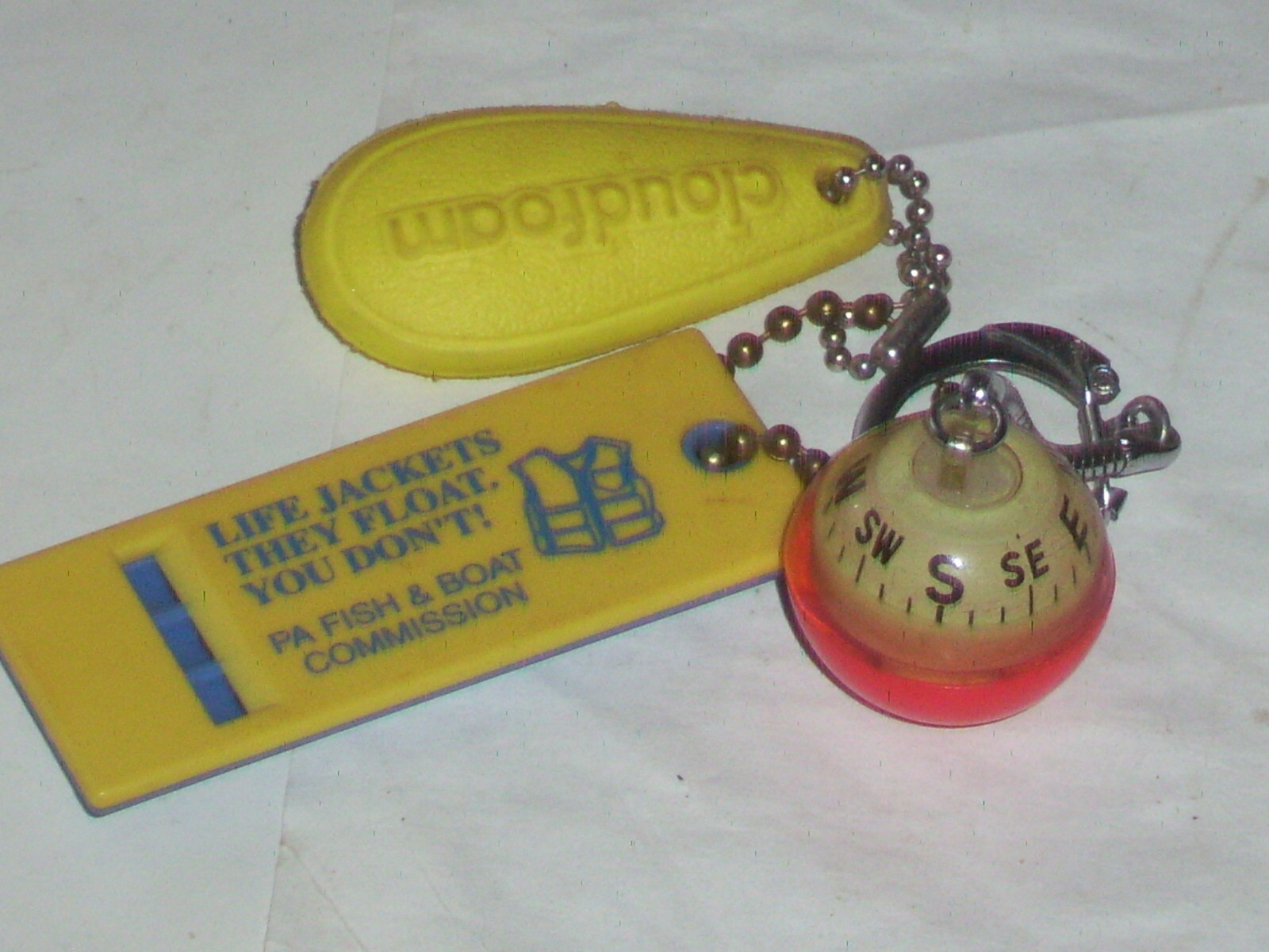 Nice Frankenstein set Safety boating gear, floating key chain, whistle & compass
