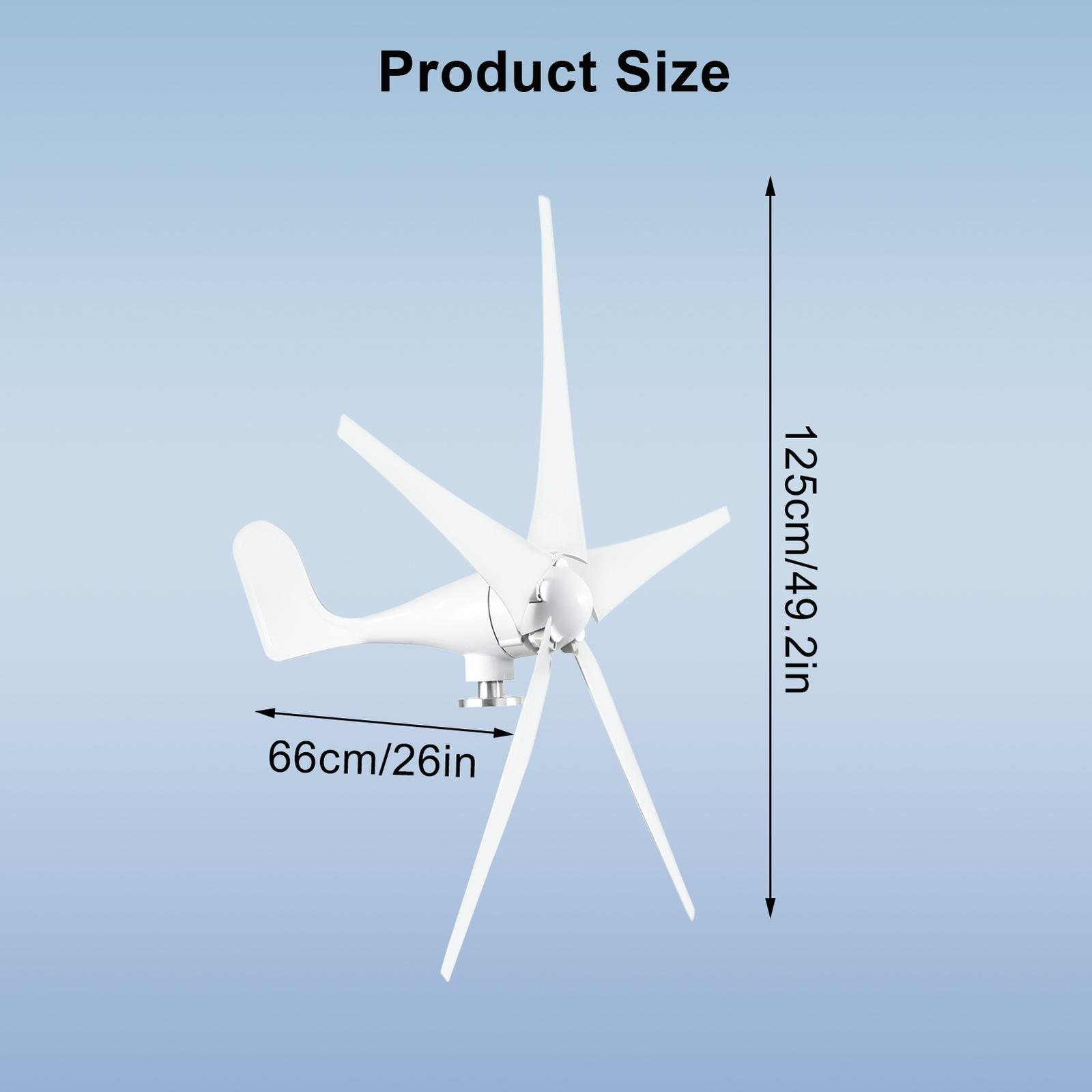 1300W Wind Turbine Generator Kit 5 Blades Windmill AC 12/24V Charger Controller