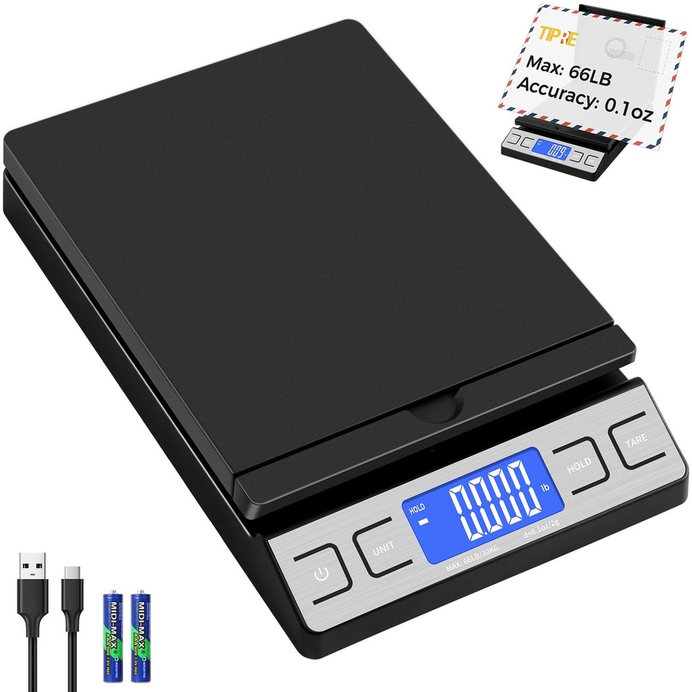 TIPRE Digital Shipping Postal Scale, Mail Scale with Envelope Flip Holder, 66...
