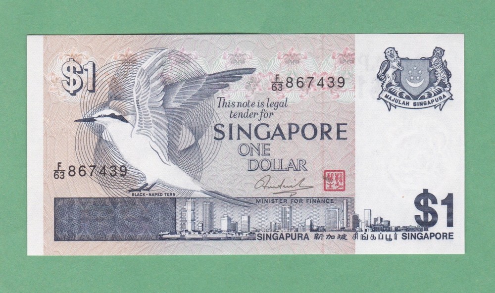 Singapore 1 Dollar  Note  1976  P-9     UNCIRCULATED
