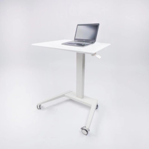 [ROLLING SWIVEL LAPTOP DESK]Stand Up Workstation Adjustable Height & Angle Table