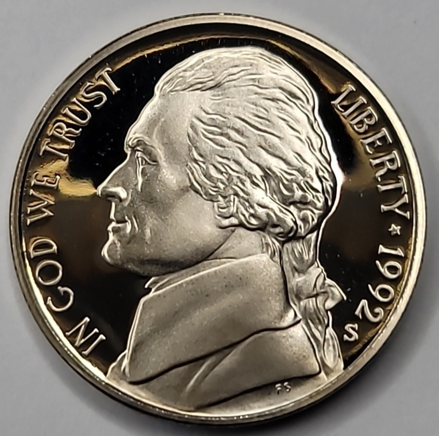 1992 S Gem Proof DCAM Jefferson Nickel