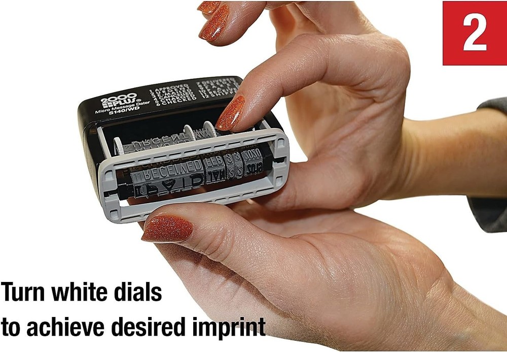 Versatile Self-Inking Dater with Business Phrases - Compact Stamping Solution