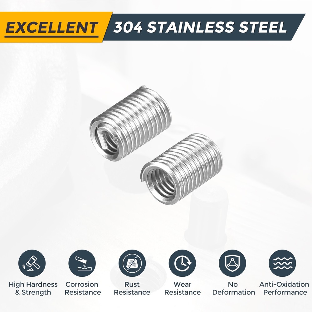 25pcs Wire Thread Inserts M2.0 x 0.4 x 3D Metric Helical Threaded Sleeve