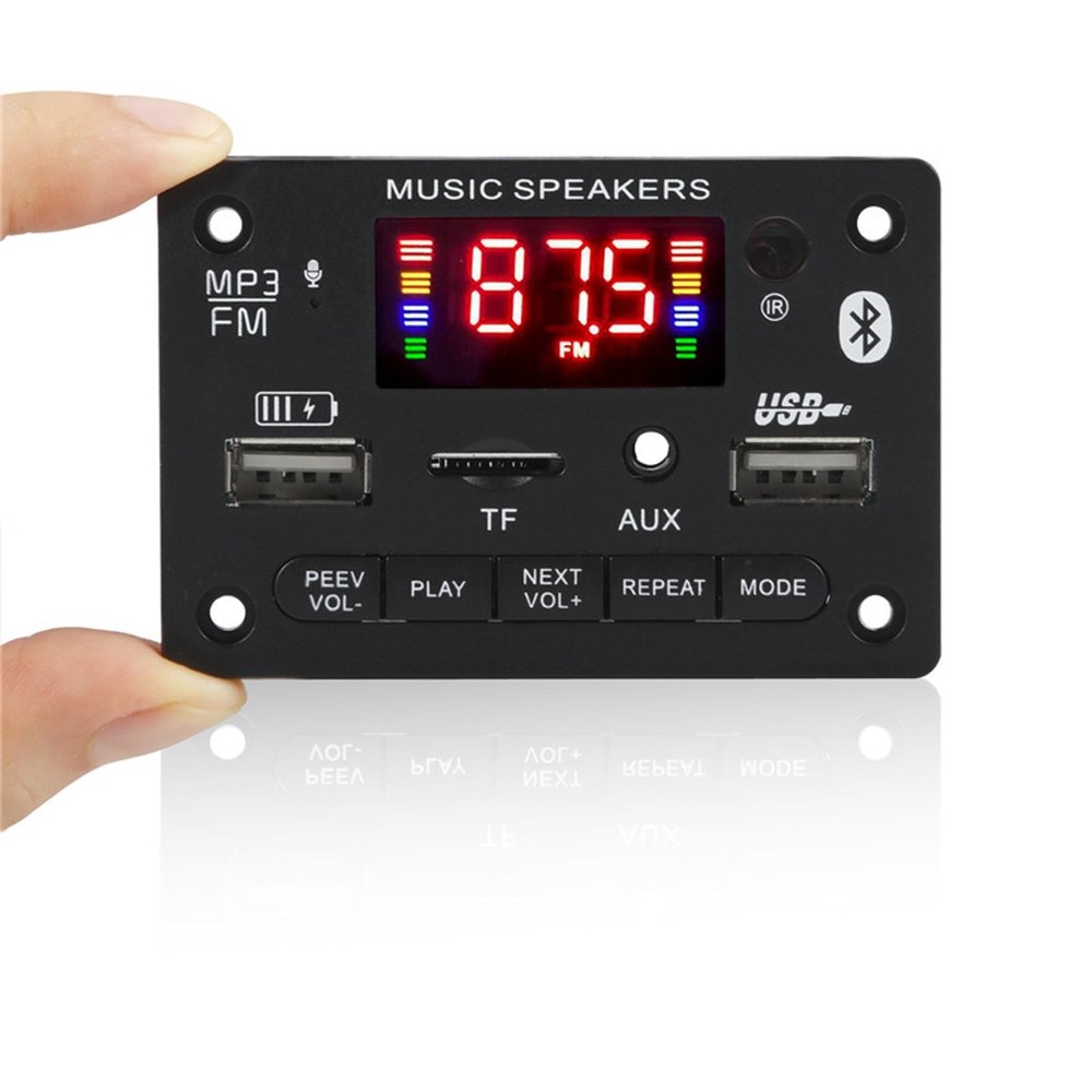 12V Audio MP3 Decoder Board Wireless Car USB TF Card Slot FM Bluetooth Module