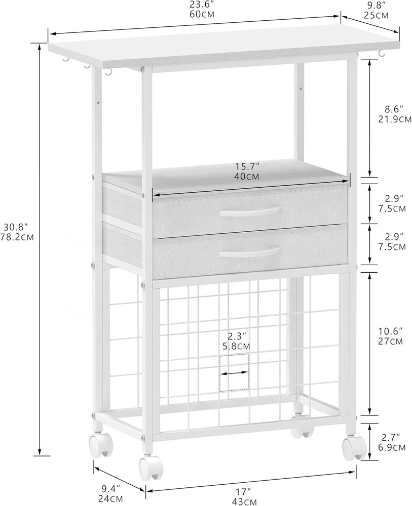 Craft Storage Rolling Cart Organizer
