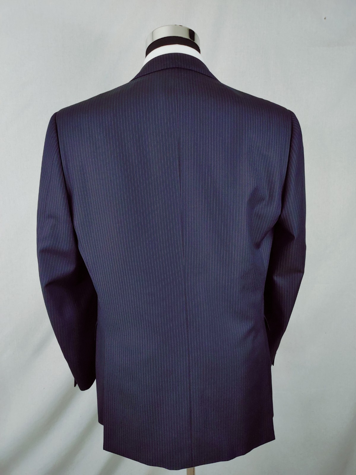 Ermenegildo Zegna Suit Jacket 42/44R Navy Blue Wool Pinstripe Italy Working Cuff