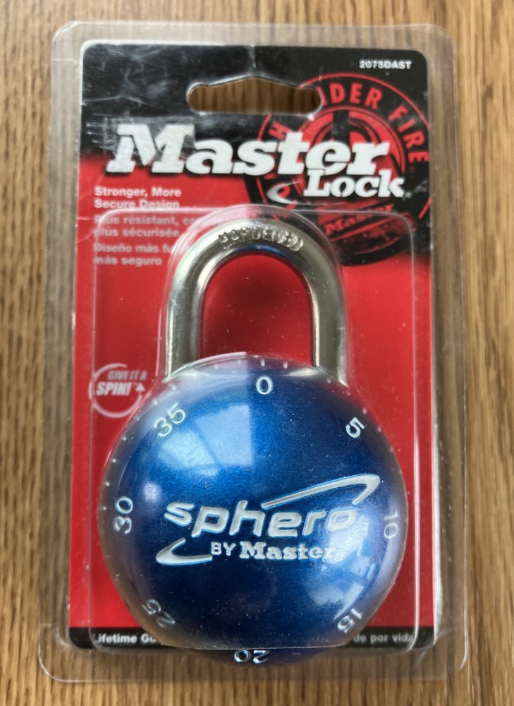 Master Lock Sphero by Master Smooth Spin Combination Lock Padlock 2075DAST NEW