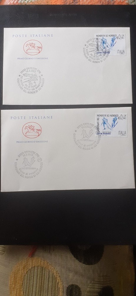 n.2 envelopes FDC Cavalese TN first day 18/2/2003 different cancellations.